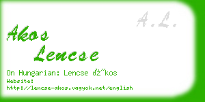 akos lencse business card